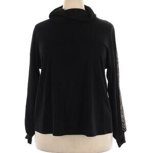 SAVANNA JANE cowl neck split back black pullover Aztec Whimsygoth plus sz XXL